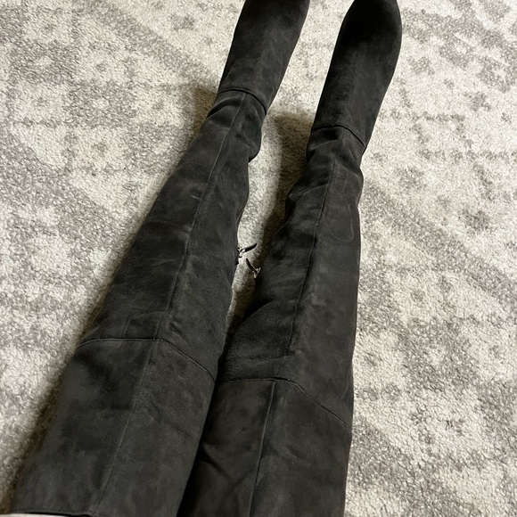 enzo angiolini suede boots 5 tall Leather chic festival y2k streetwear gray grey - Picture 6 of 11